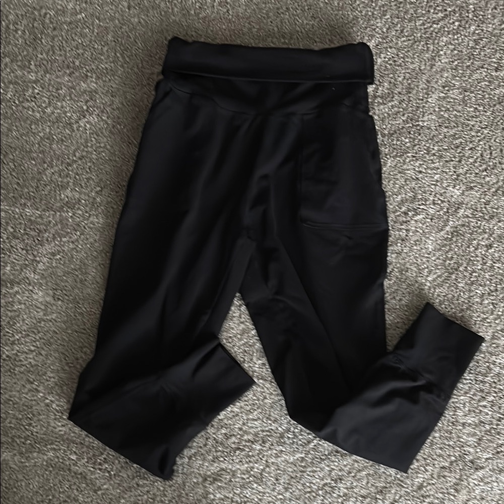 Aerie Foldover Black Joggers